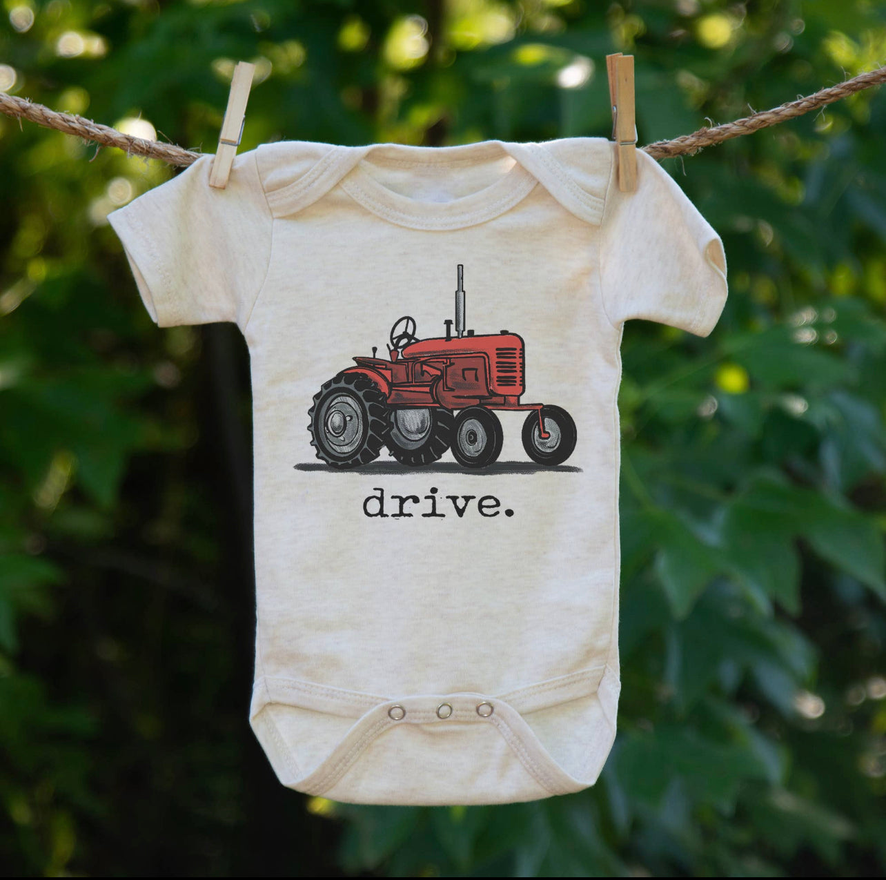 Tractor “Drive” onesie